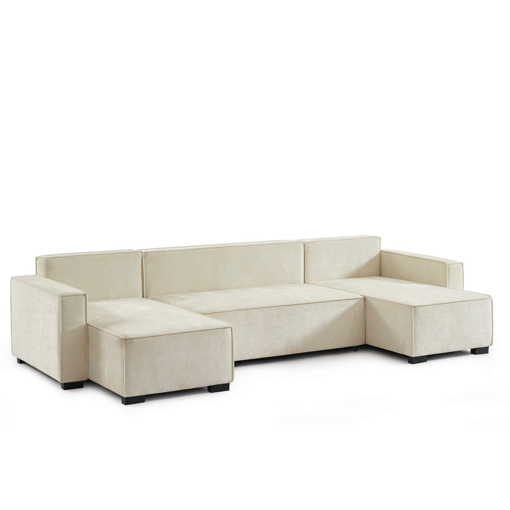 Gavi – U-Form-Wohnlandschaft 6-Sitzer – Stoff Beige