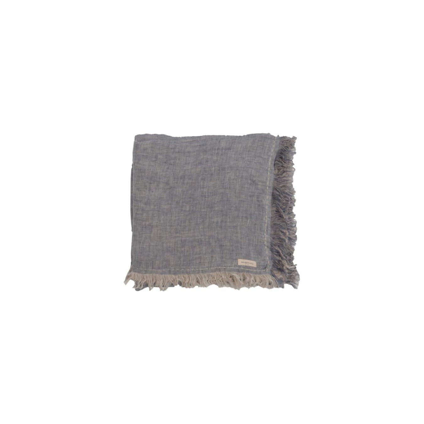 Plaid En Double Gaze De Lin - Gazelle - Bleu Nil