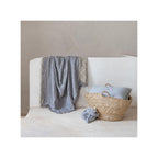 Plaid En Double Gaze De Lin - Gazelle - Bleu Nil