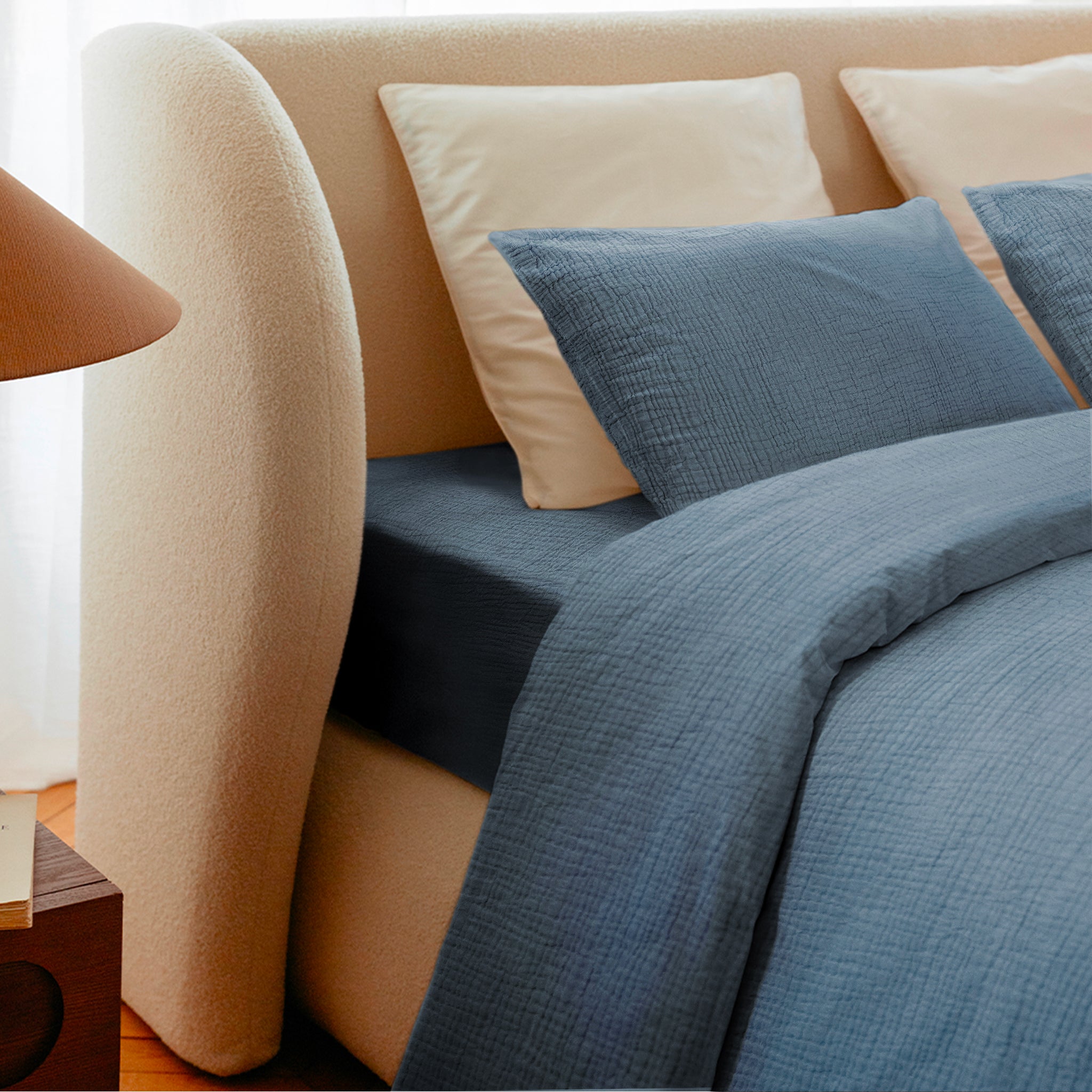 Cotton Gauze Fitted Sheet - 5 Colours to Choose From