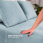 Cotton Gauze Fitted Sheet - 5 Colours to Choose From