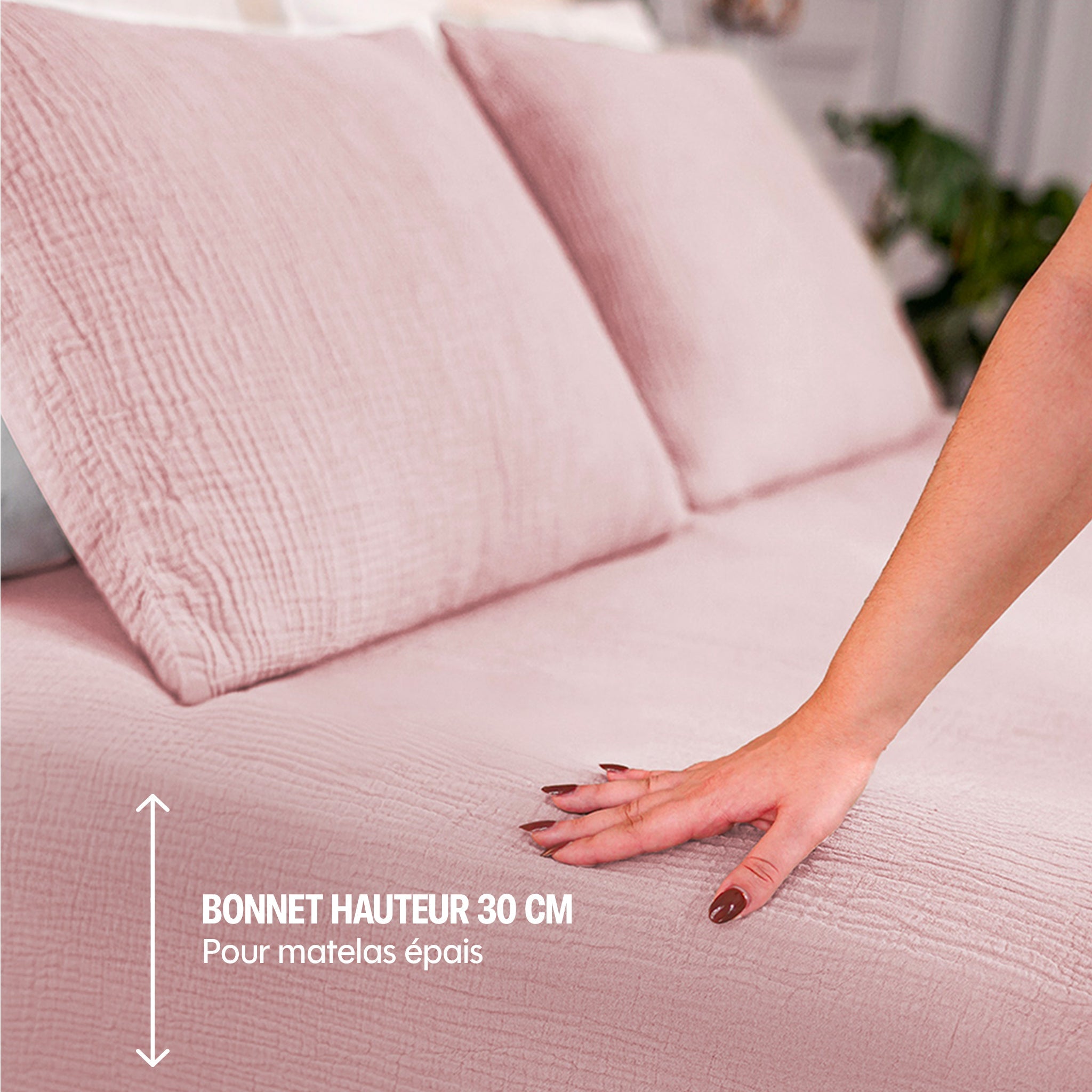 Cotton Gauze Fitted Sheet - 5 Colours to Choose From