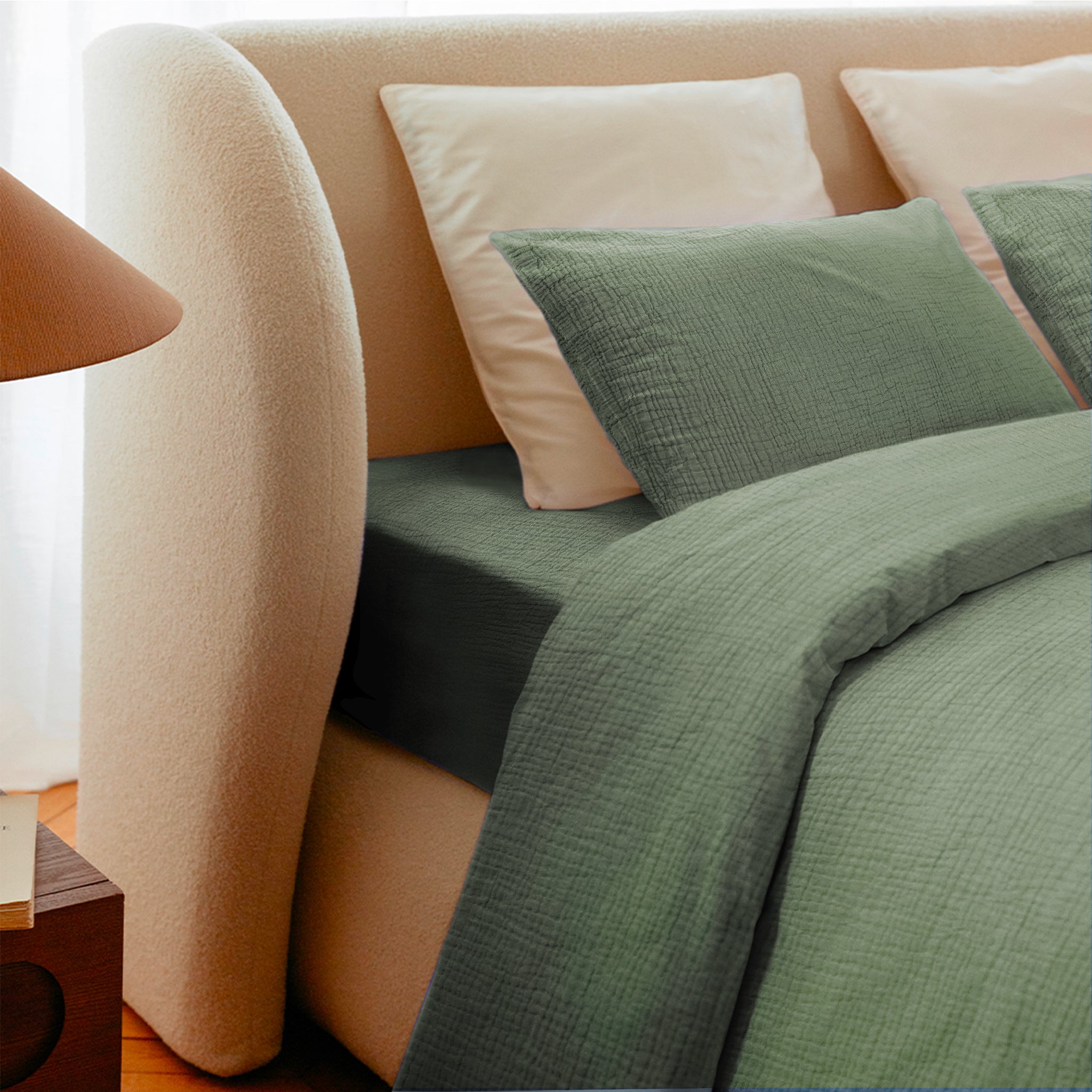 Cotton Gauze Fitted Sheet - 5 Colours to Choose From