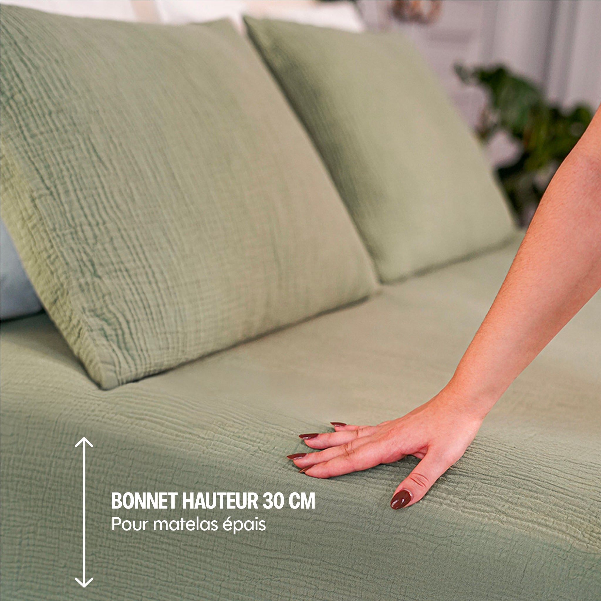 Cotton Gauze Fitted Sheet - 5 Colours to Choose From