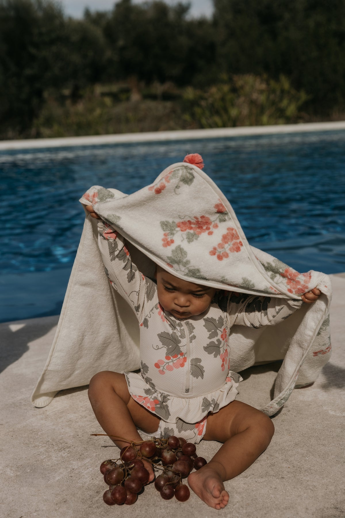 Serviette À Capuche En Éponge - Rose Raisin