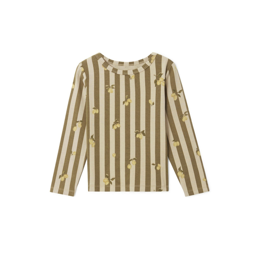 T-Shirt En Jersey Ls - Stripe Prune