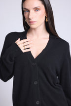 Cárdigan Boyfriend Cuello V Giada - Negro - Mujer
