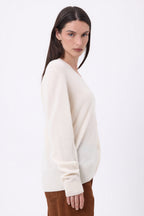 Boyfriend Cardigan Col V Giada - Blanc - Femme