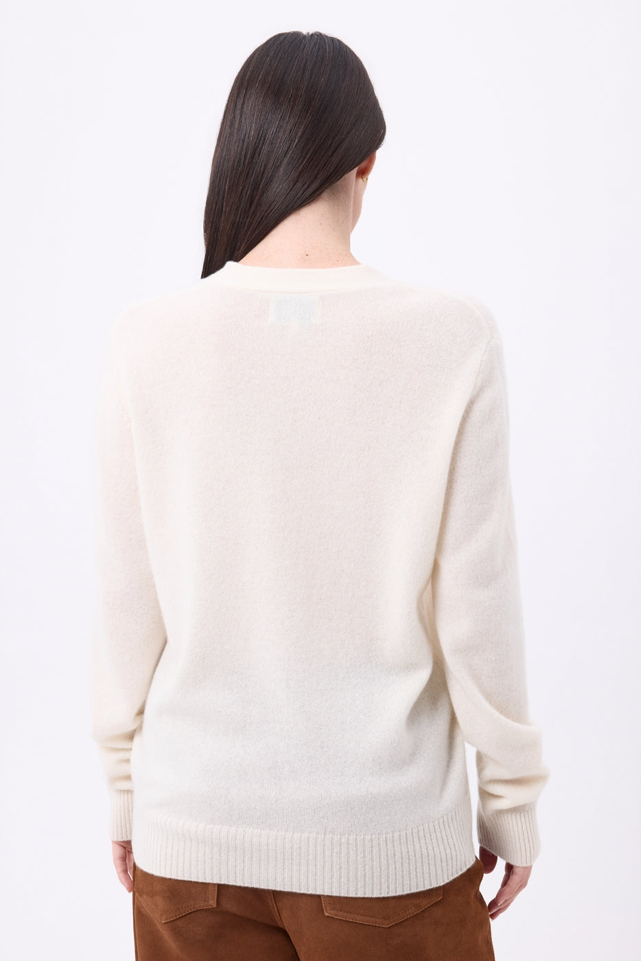 Boyfriend Cardigan Col V Giada - Blanc - Femme