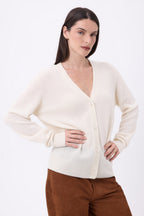 Boyfriend Cardigan Col V Giada - Blanc - Femme