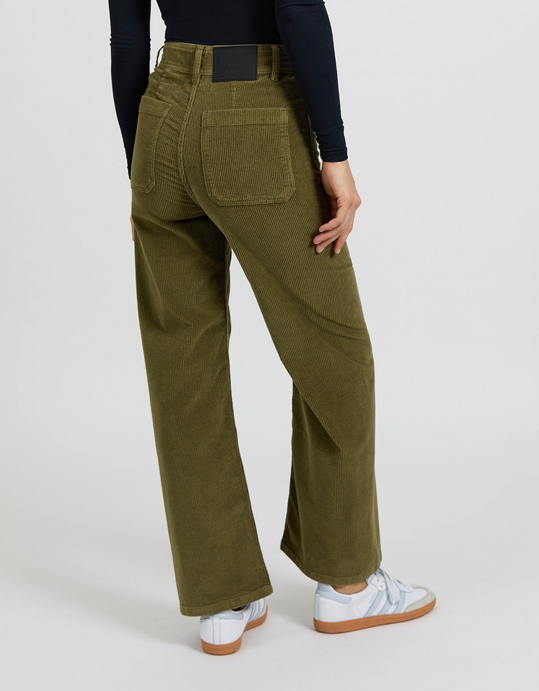 Pantalon Wide Gigi Velvet - Kaki - Femme