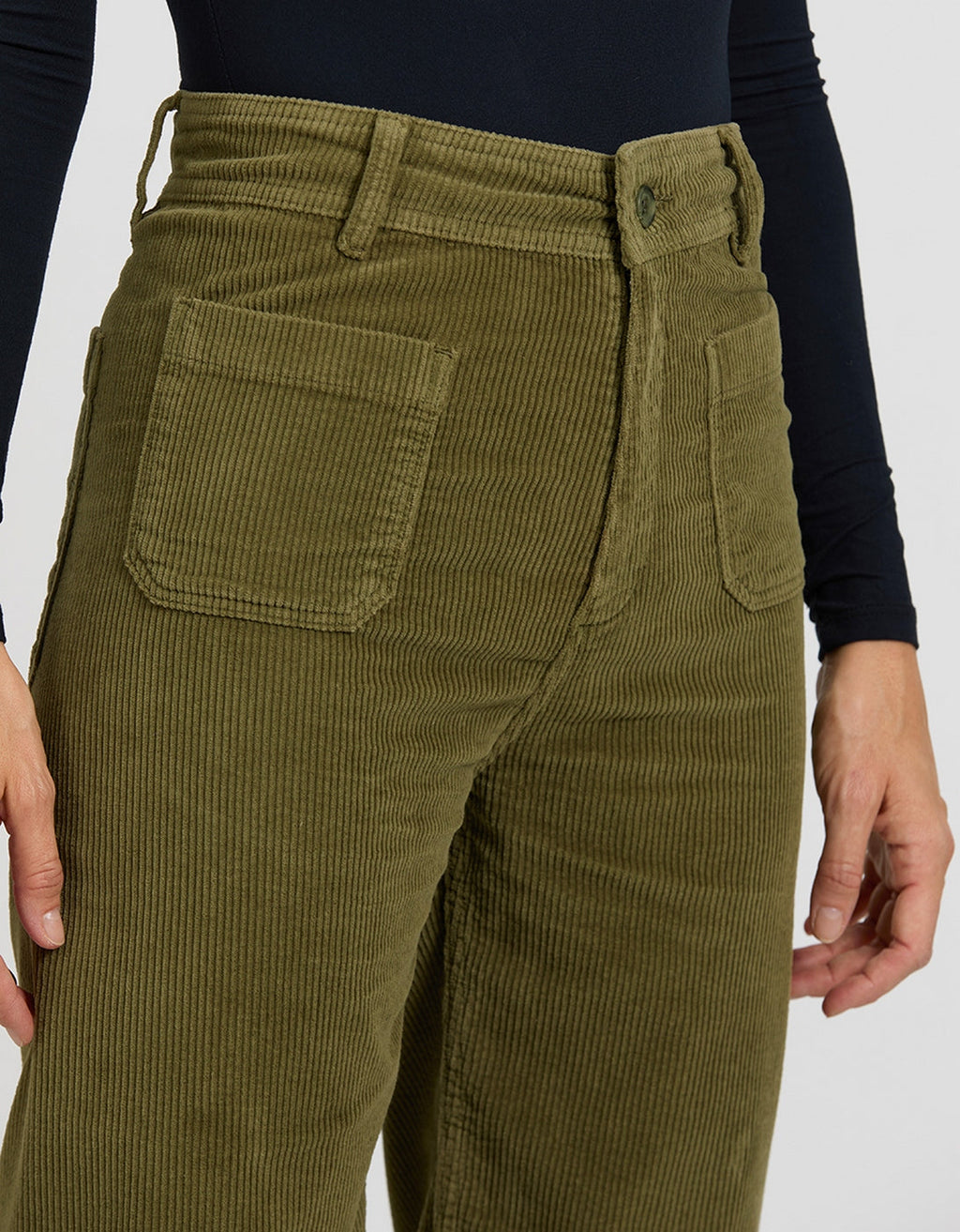 Pantalon Wide Gigi Velvet - Kaki - Femme