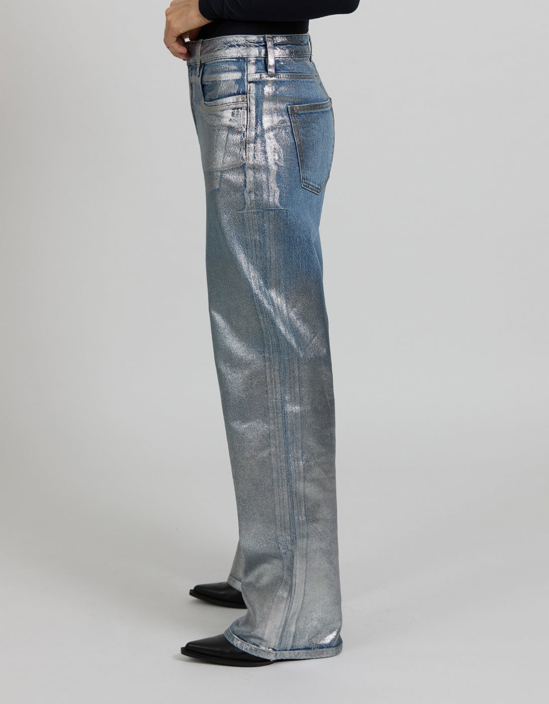Pantalon Loose Straight Gina Coated - Silver - Femme