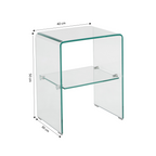 Ginza - Bedside Table - Tempered Glass - Clear