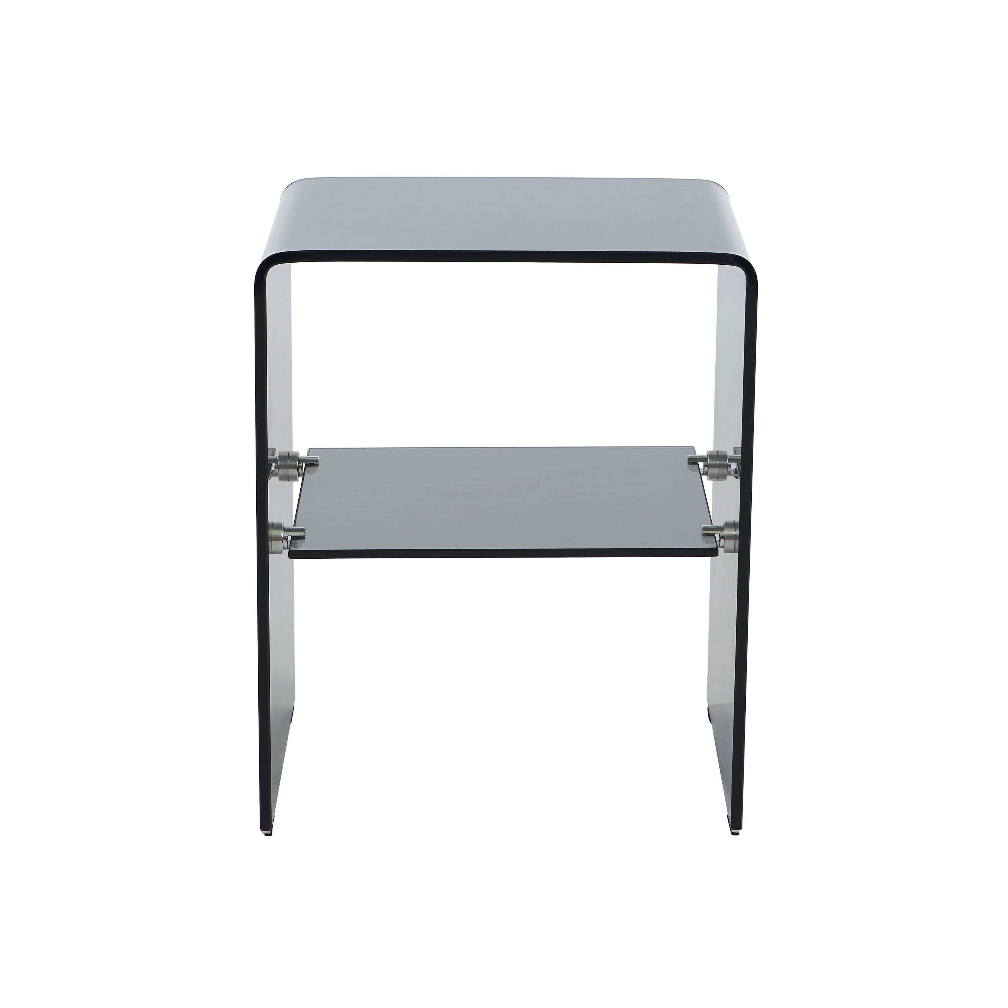 Ginza - Bedside Table - Tempered Glass - Black