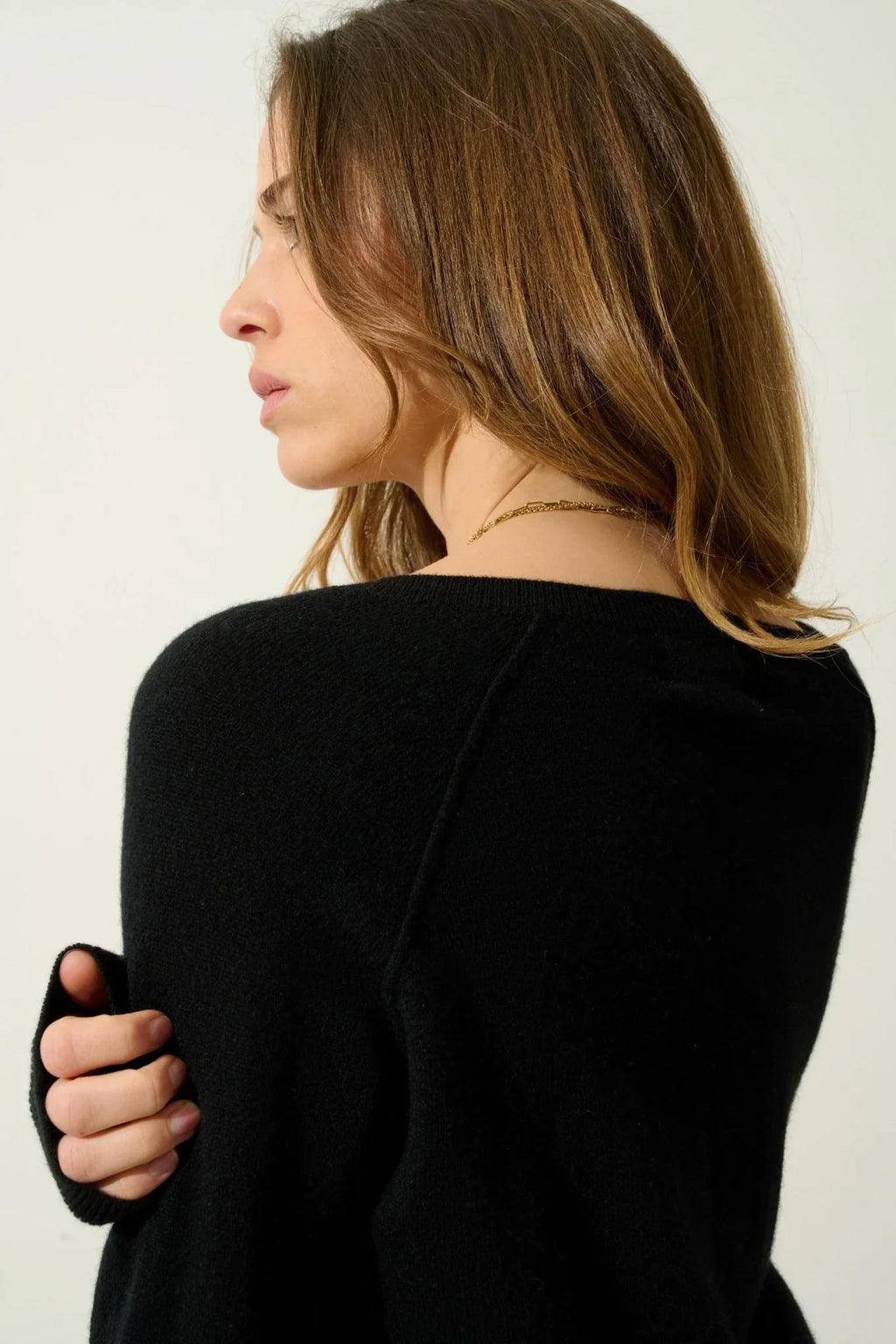 Pull Col V - Giusalet - Noir