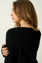 Pull Col V - Giusalet - Noir