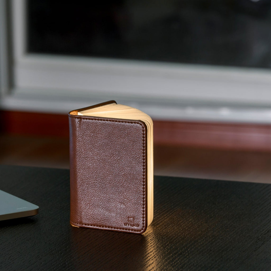 Lampe Smart Book LED - Cuir Marron - 2 Tailles