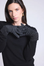 Gloves Unisex Lurex Gloves - Black Silver Lurex - Unisex