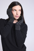 Gloves Unisex Lurex Gloves - Black Silver Lurex - Unisex