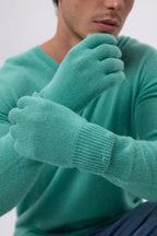 Rękawiczki Gloves – Pastelowa Zieleń – Unisex – 100% Kaszmir