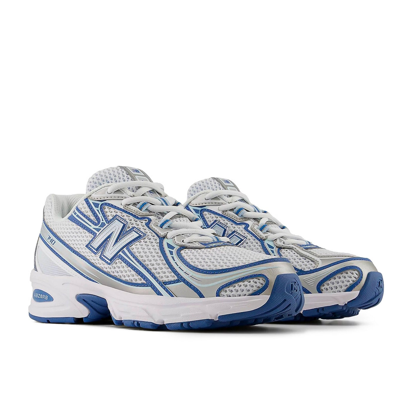 New Balance 740 White & Navy (Gs) - Blue