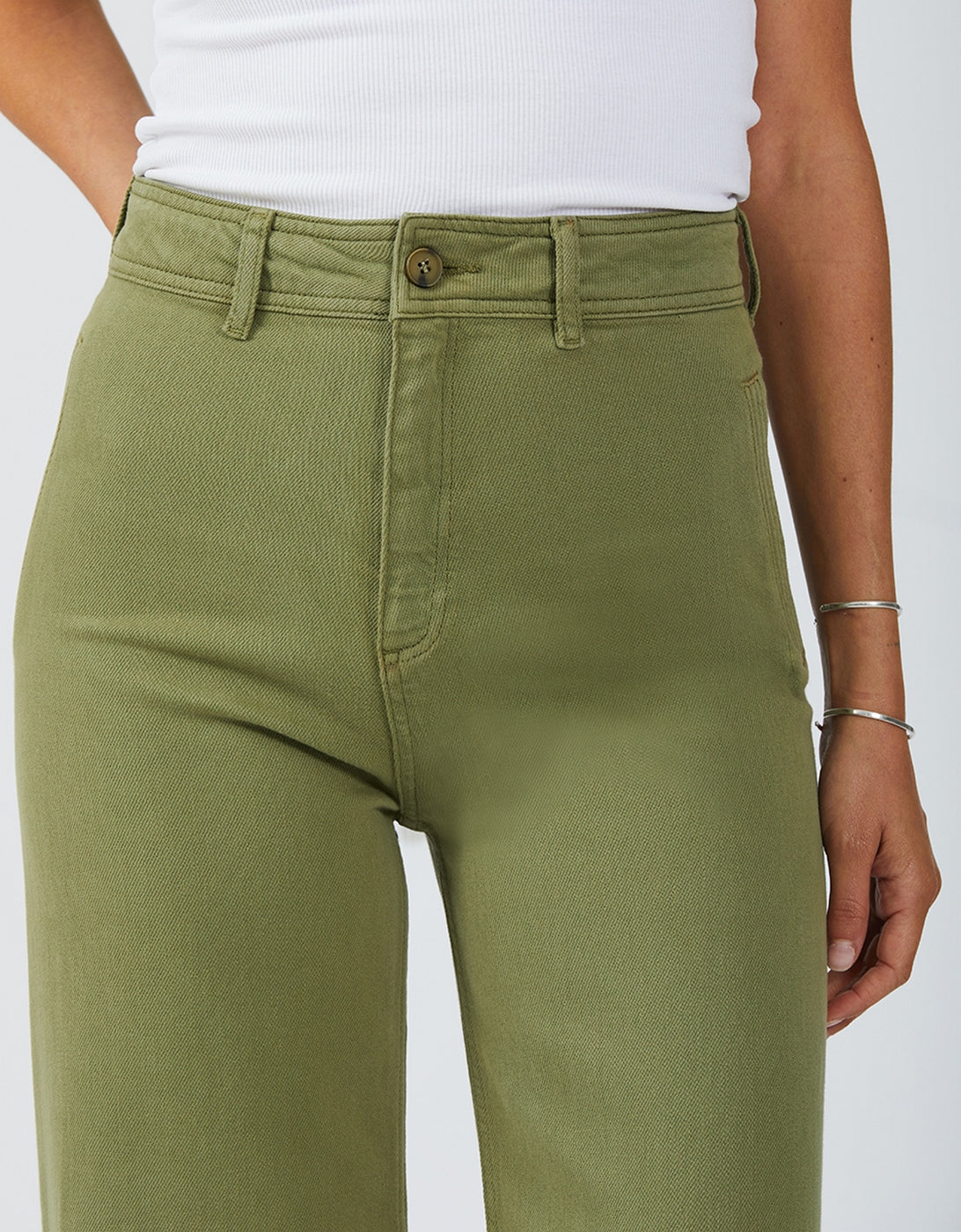 Pantalon Straight Grace Color - Kaki - Femme