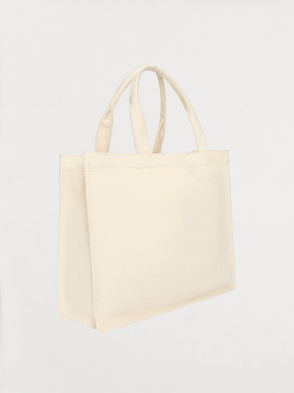 Bolso tote Amour de jacquard crudo