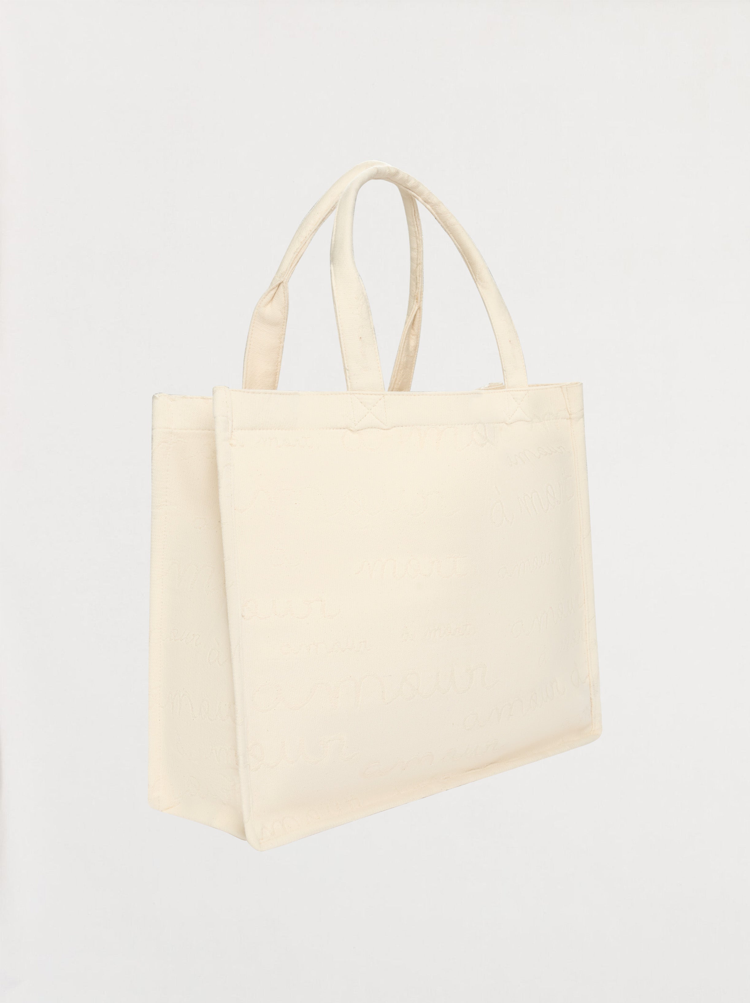 Bolso tote Amour de jacquard crudo