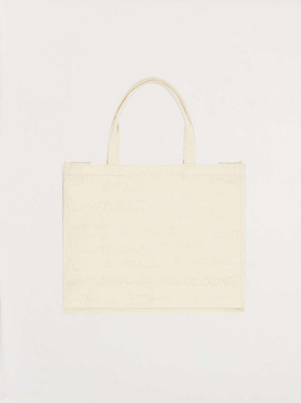 Bolso tote Amour de jacquard crudo
