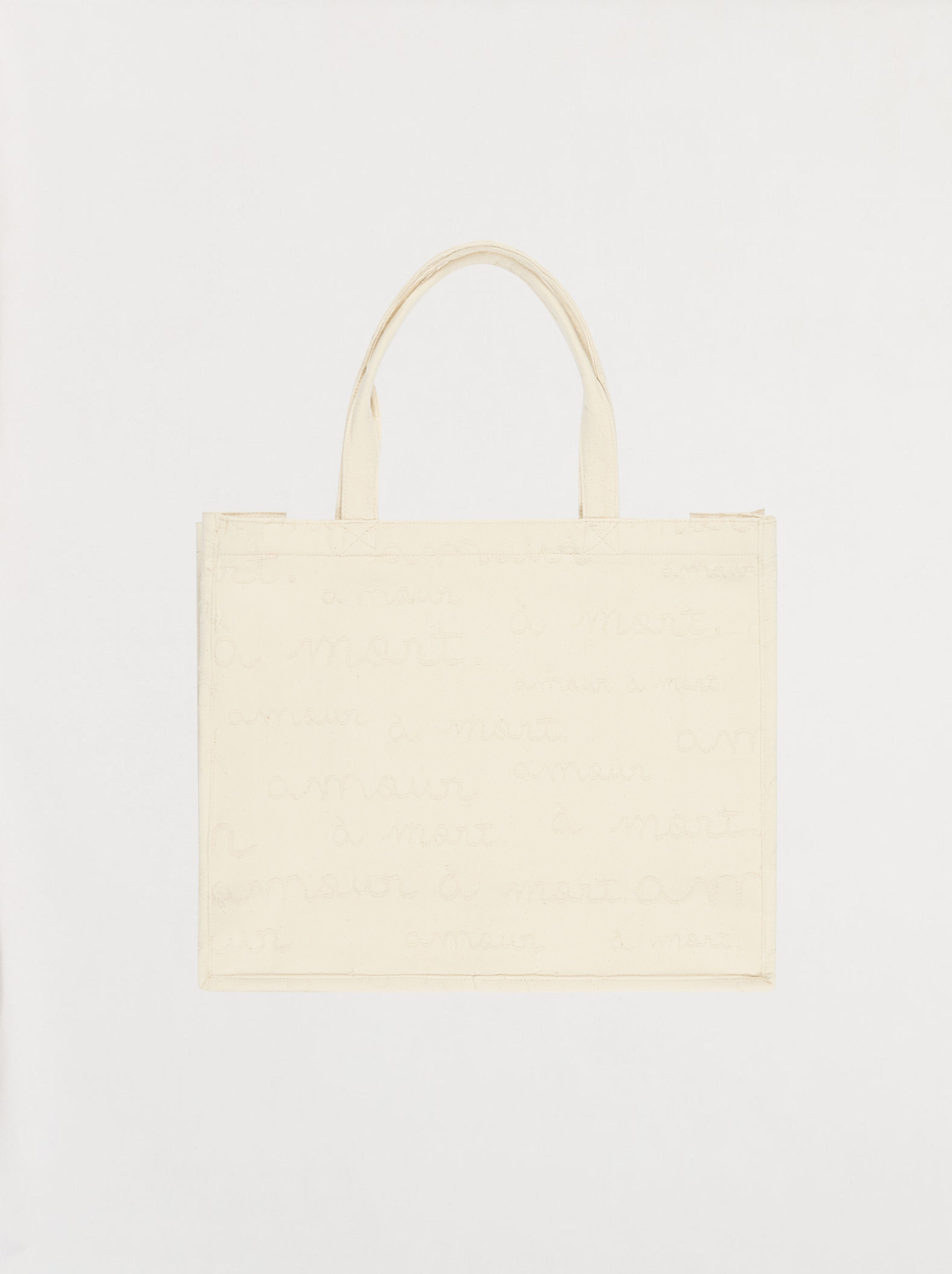 Bolso tote Amour de jacquard crudo