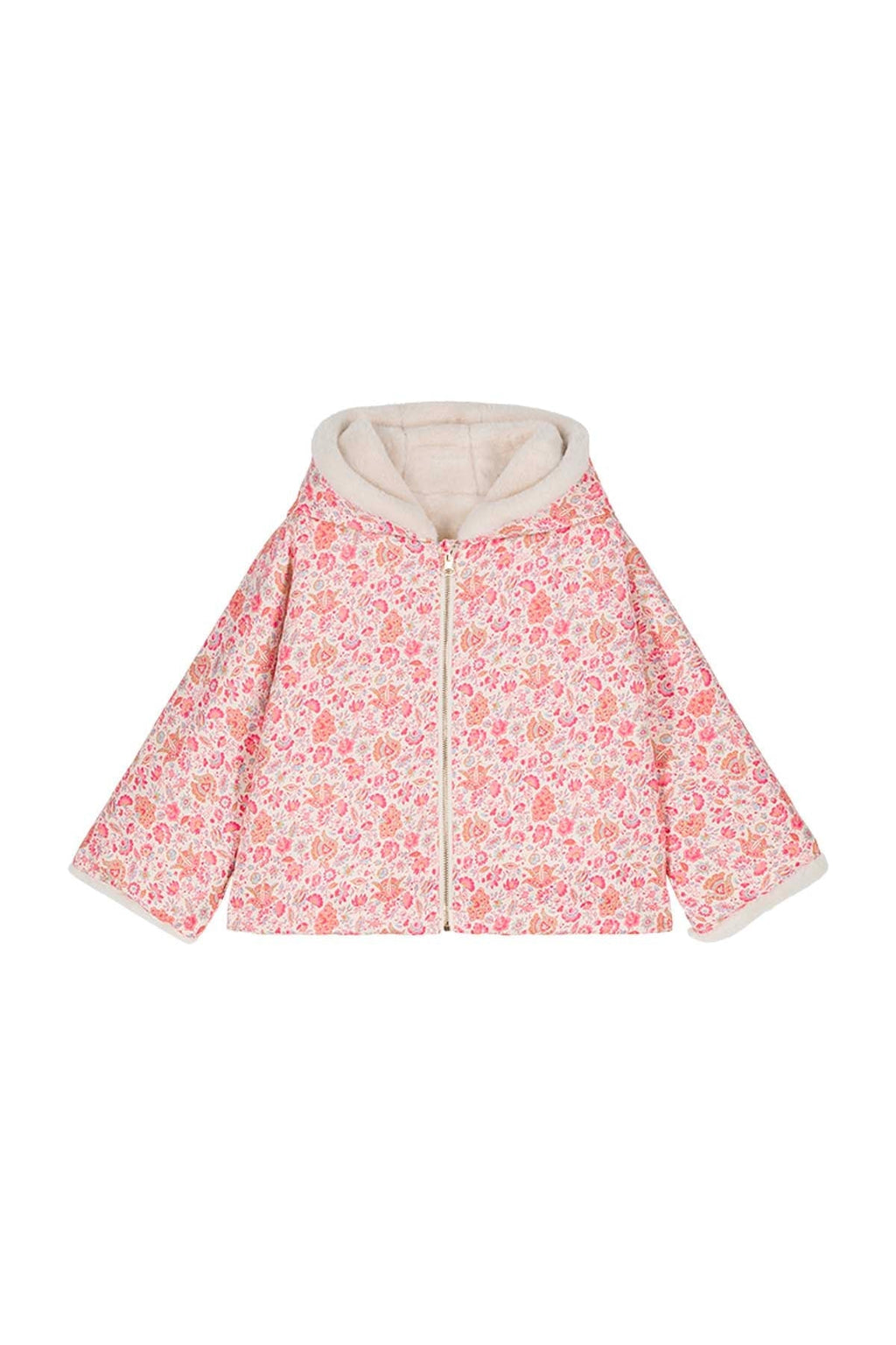 Abrigo Reversible de Felvet - Crema Campos de Flores - Niño