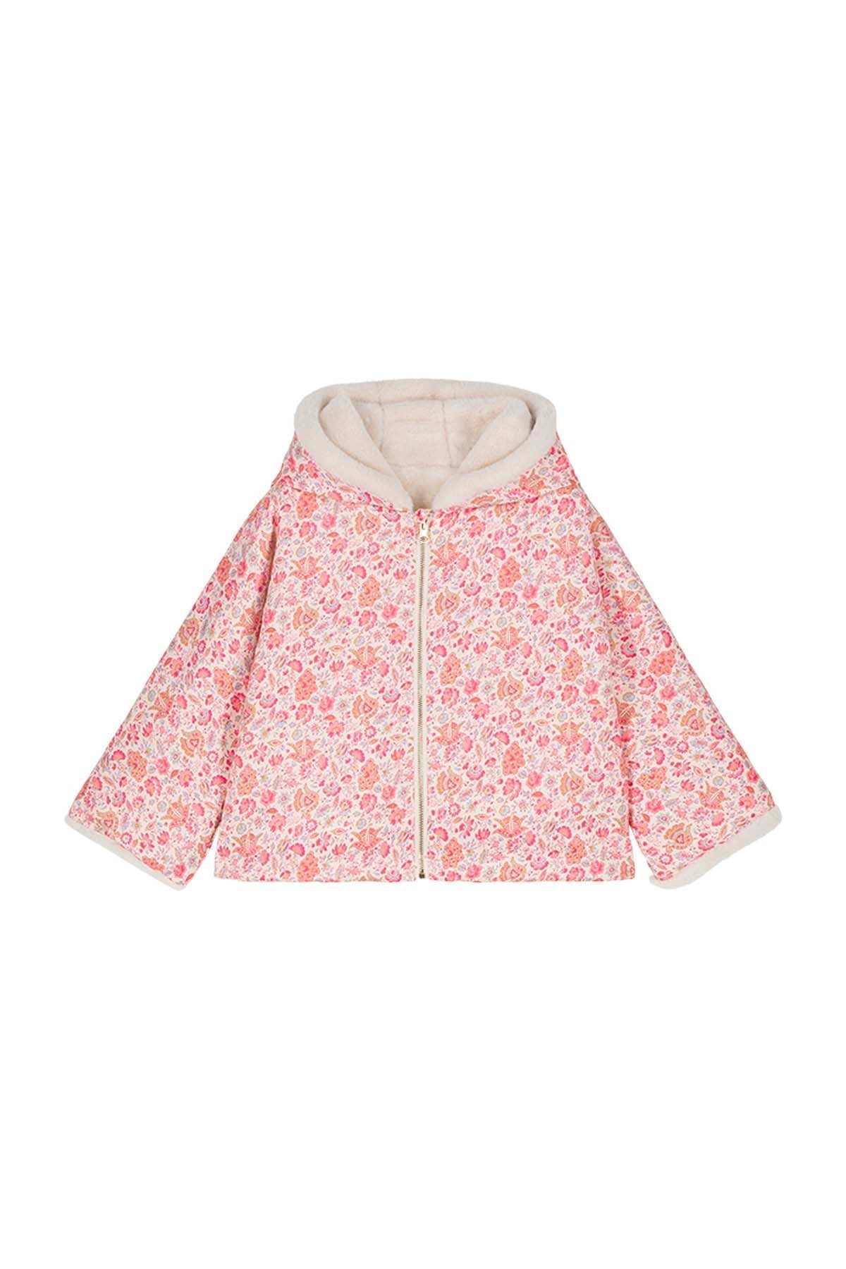 Abrigo Reversible de Felvet - Crema Campos de Flores - Niño
