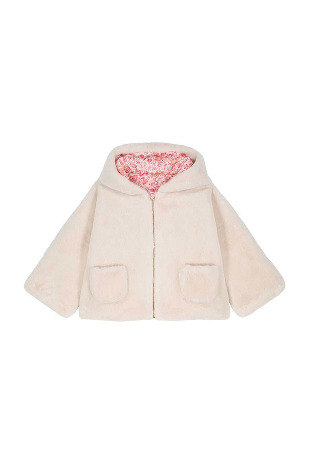 Abrigo Reversible de Felvet - Crema Campos de Flores - Niño