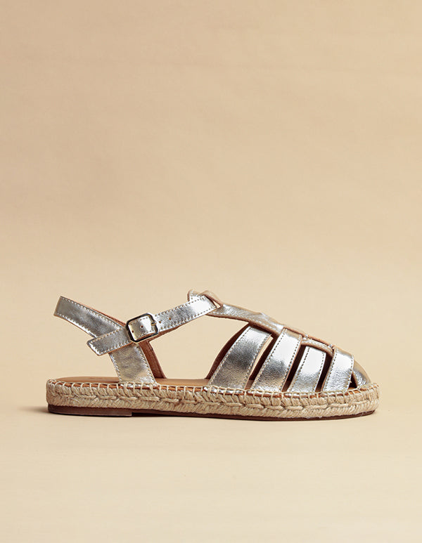 Pomegranate Espadrilles - Gold Leather - Women