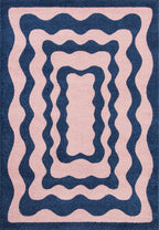 Alfombra Groovy 382 - Estampado moderno - Azul - Interior
