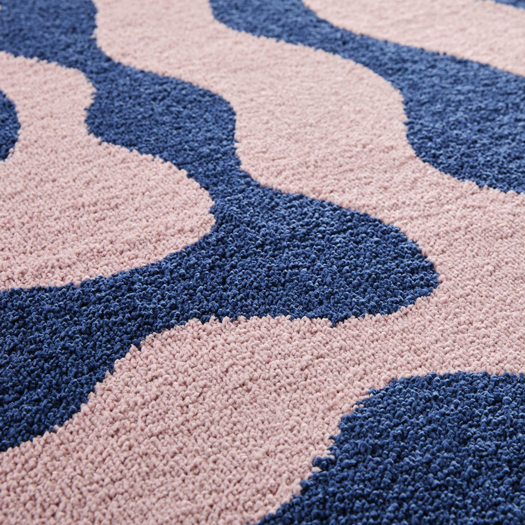 Alfombra Groovy 382 - Estampado moderno - Azul - Interior