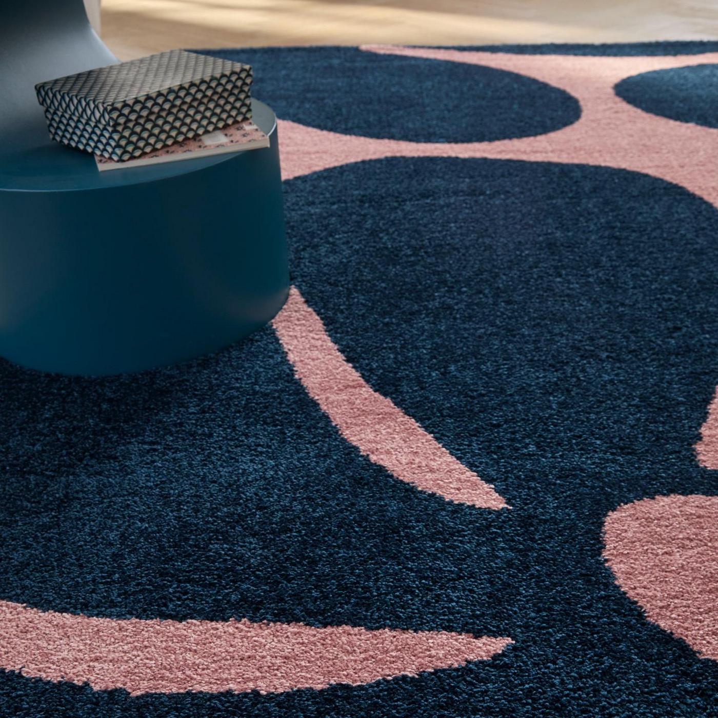 Alfombra Groovy 385 - Estampado moderno - Azul - Interior