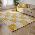 Alfombra Groovy 386 - Diseño Moderno - Amarillo - Interior