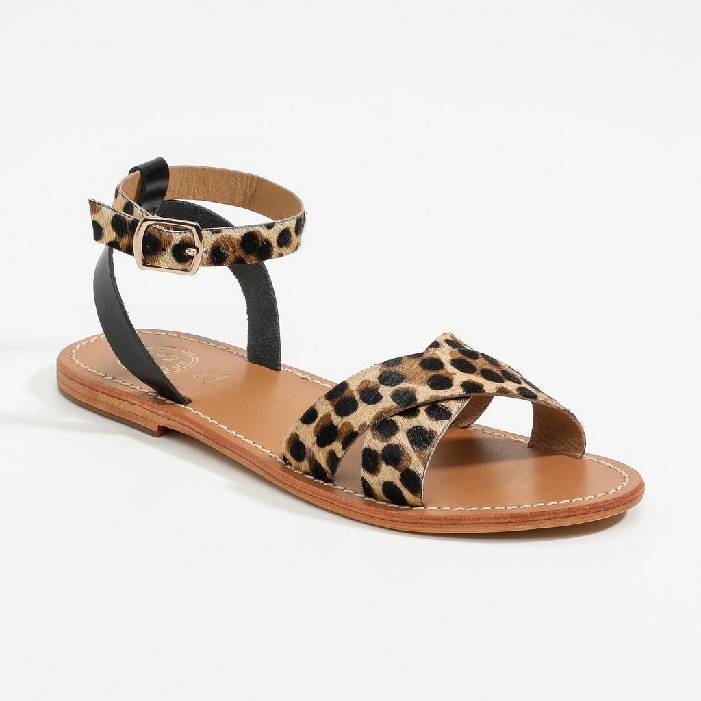 Sandalias Amapola - Negro y Leopardo