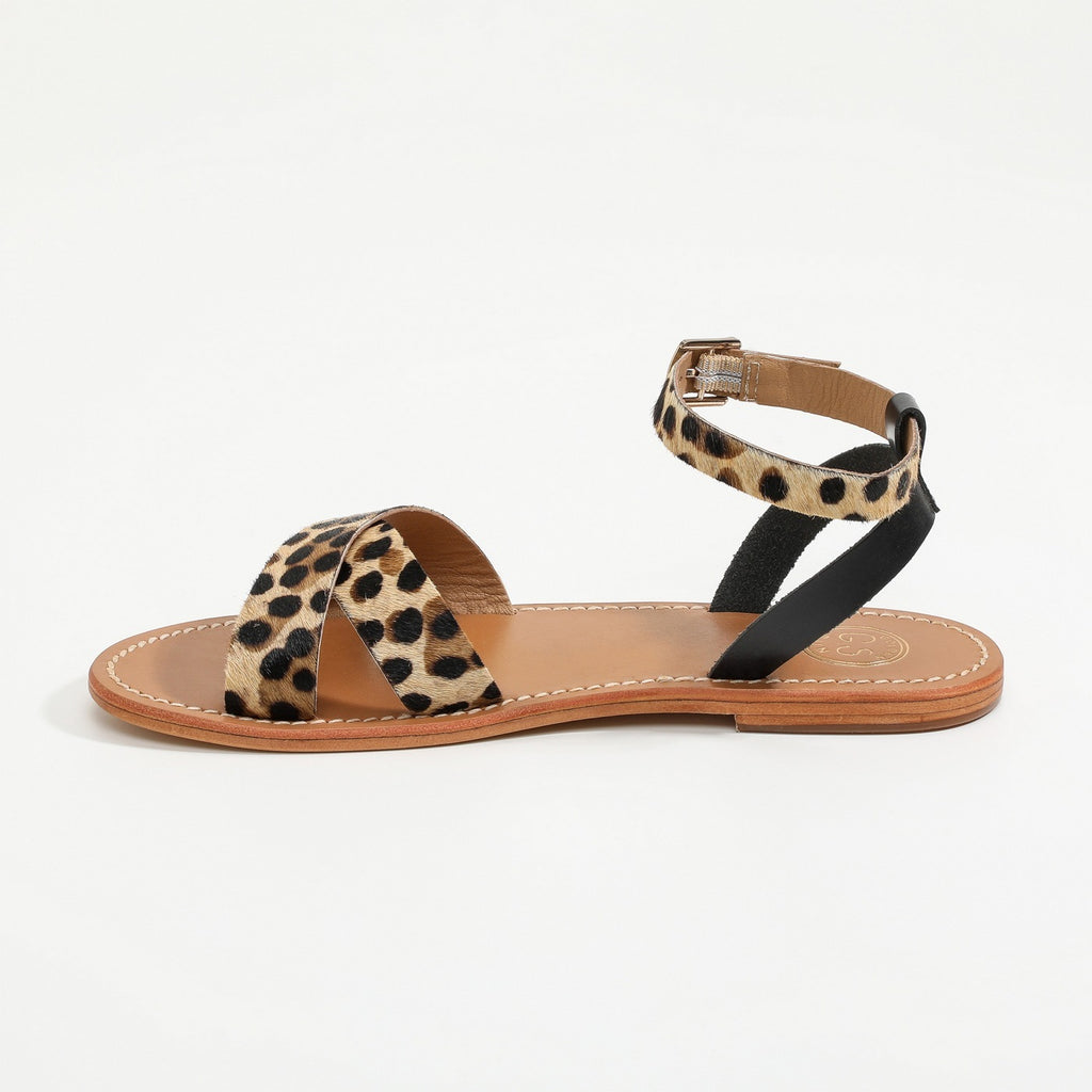 Sandalias Amapola - Negro y Leopardo