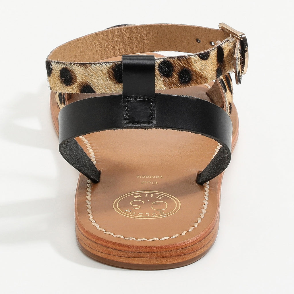 Sandalias Amapola - Negro y Leopardo