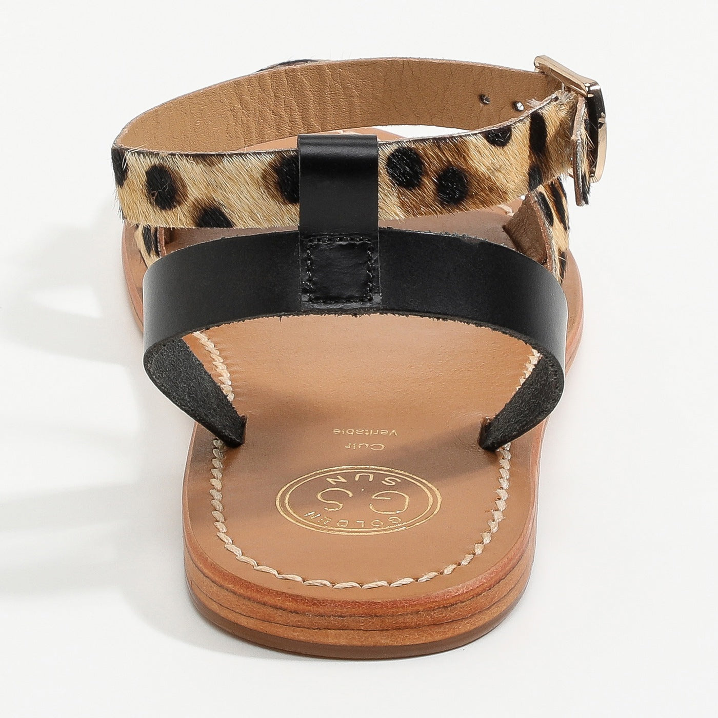 Sandalias Amapola - Negro y Leopardo