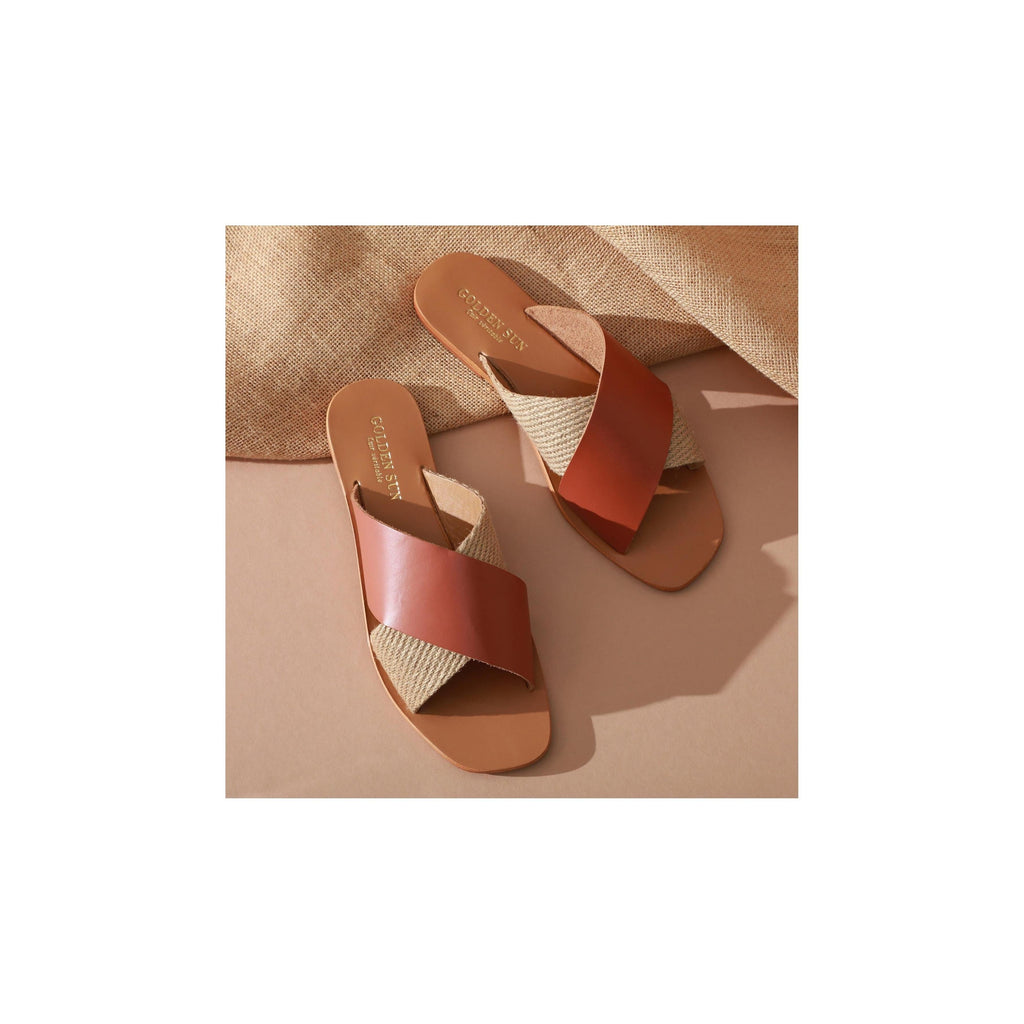 Golden Sun - Sylvonna Mules - Brown and Rope