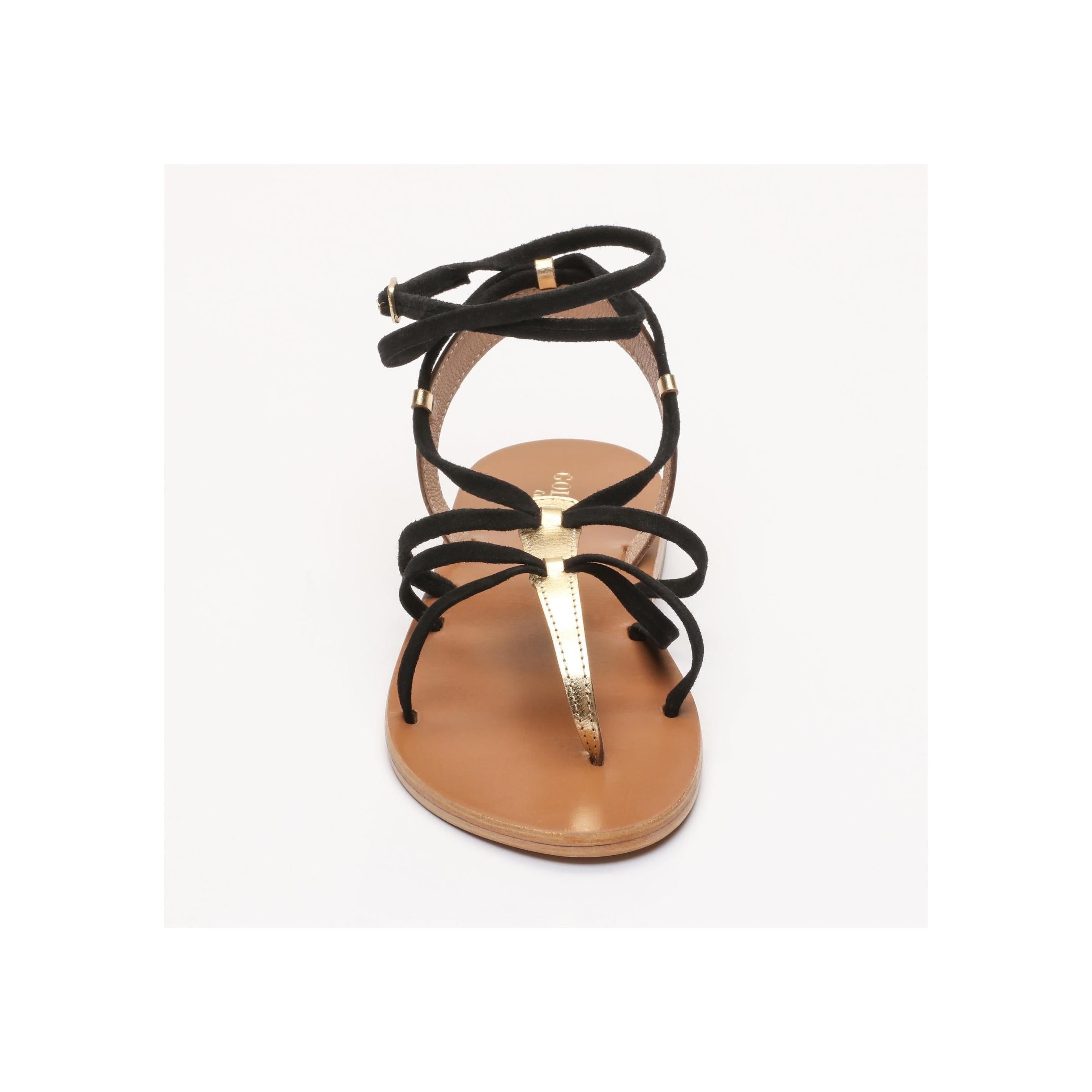 Golden Sun - Sandalias Chayane - Dorado oscuro y negro