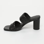 Sandalias de tacón lila - Negro