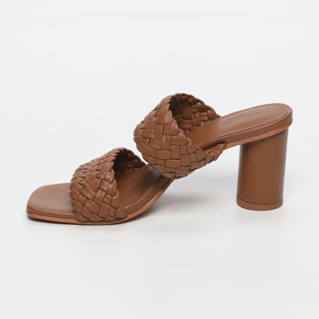 Sandalias Tacón Lila - Camel