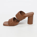 Sandalias Tacón Lila - Camel