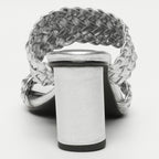 Sandalias de tacón lila - Plata