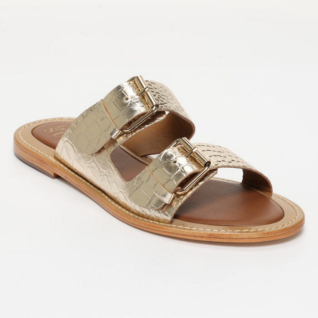 Sandalias Zyra - Croco Dorado Claro